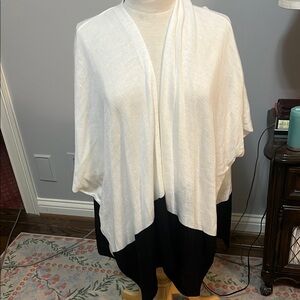 Elegant White and Black Women's Cardigan